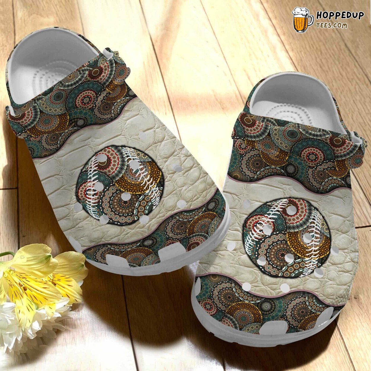 Baseball Ball Hippie Girl Peace Custom Comfortable Unique Clogs