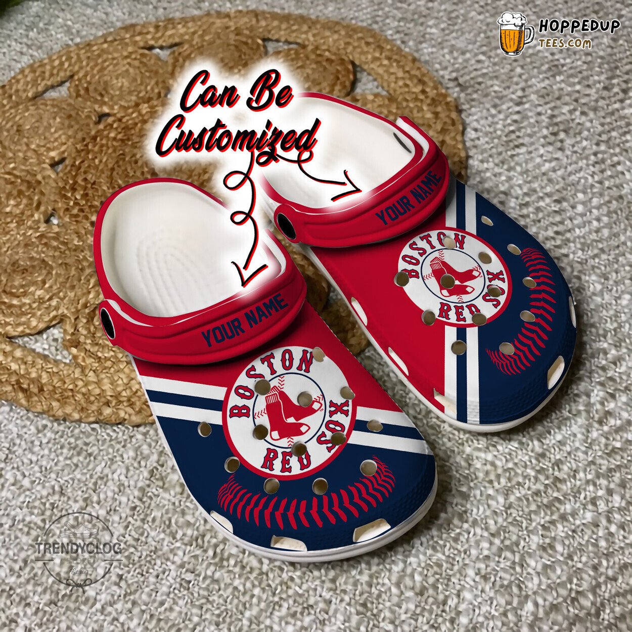 Baseball BRed Sox Logo Team Personalized Comfortable Unique Clogs
