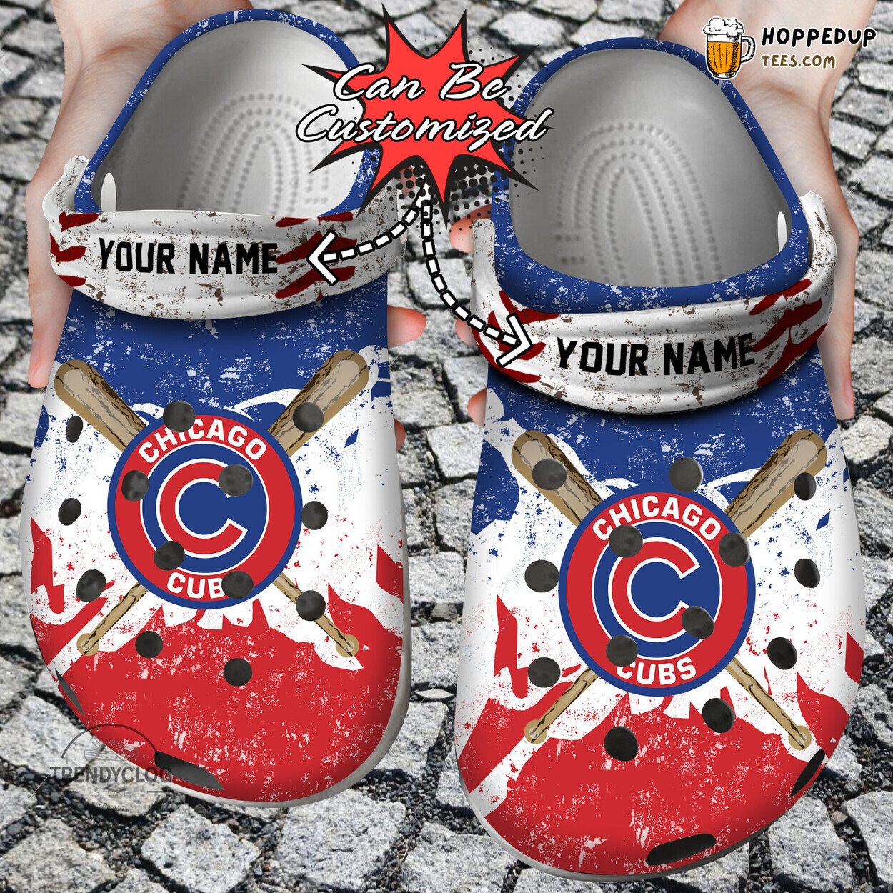 Baseball CCubs Watercolor Personalized New Comfortable Clog Shoes