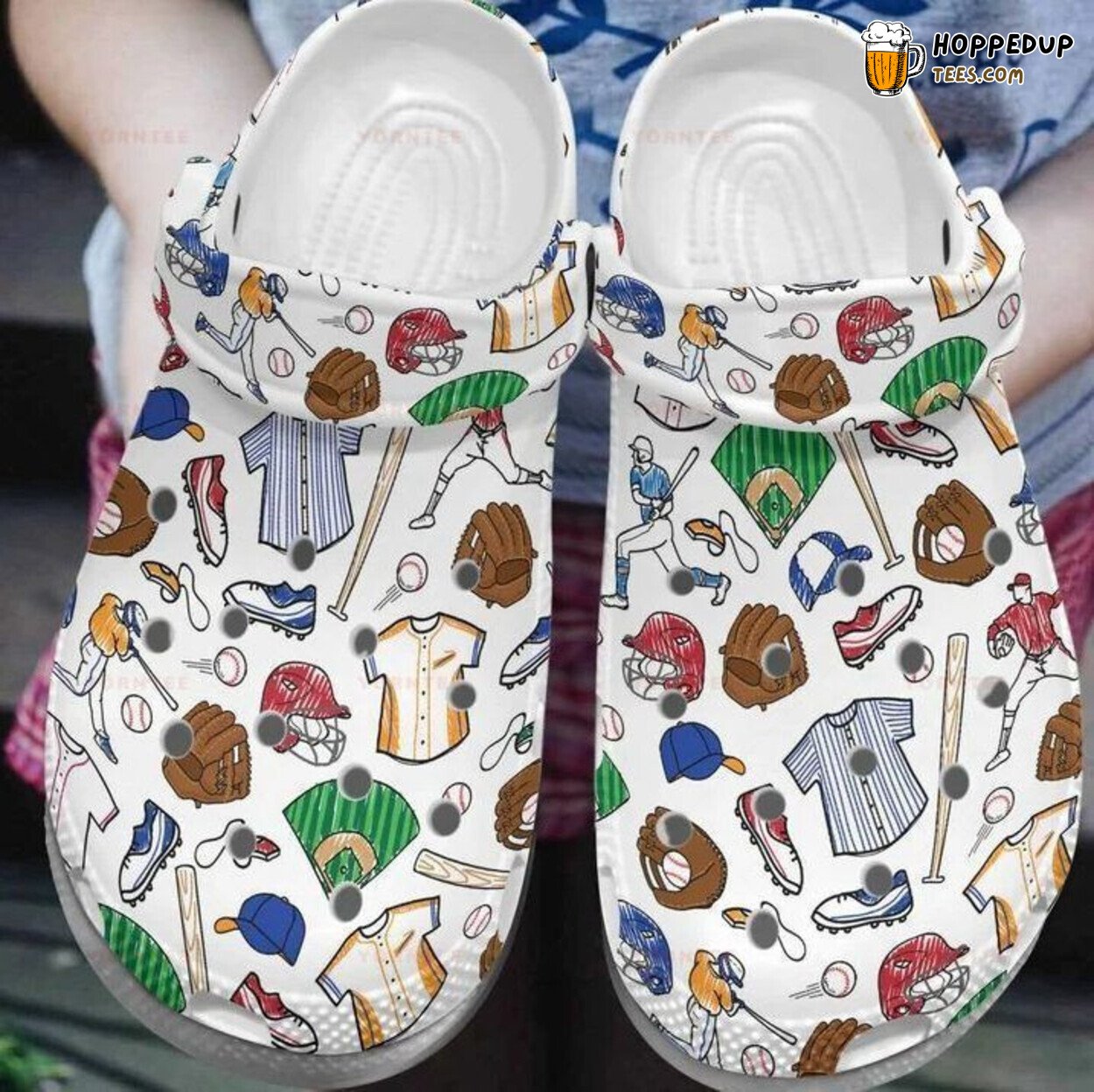 Baseball Clothing Inspired Rubber Clog Shoes Comfy Gift for Fans