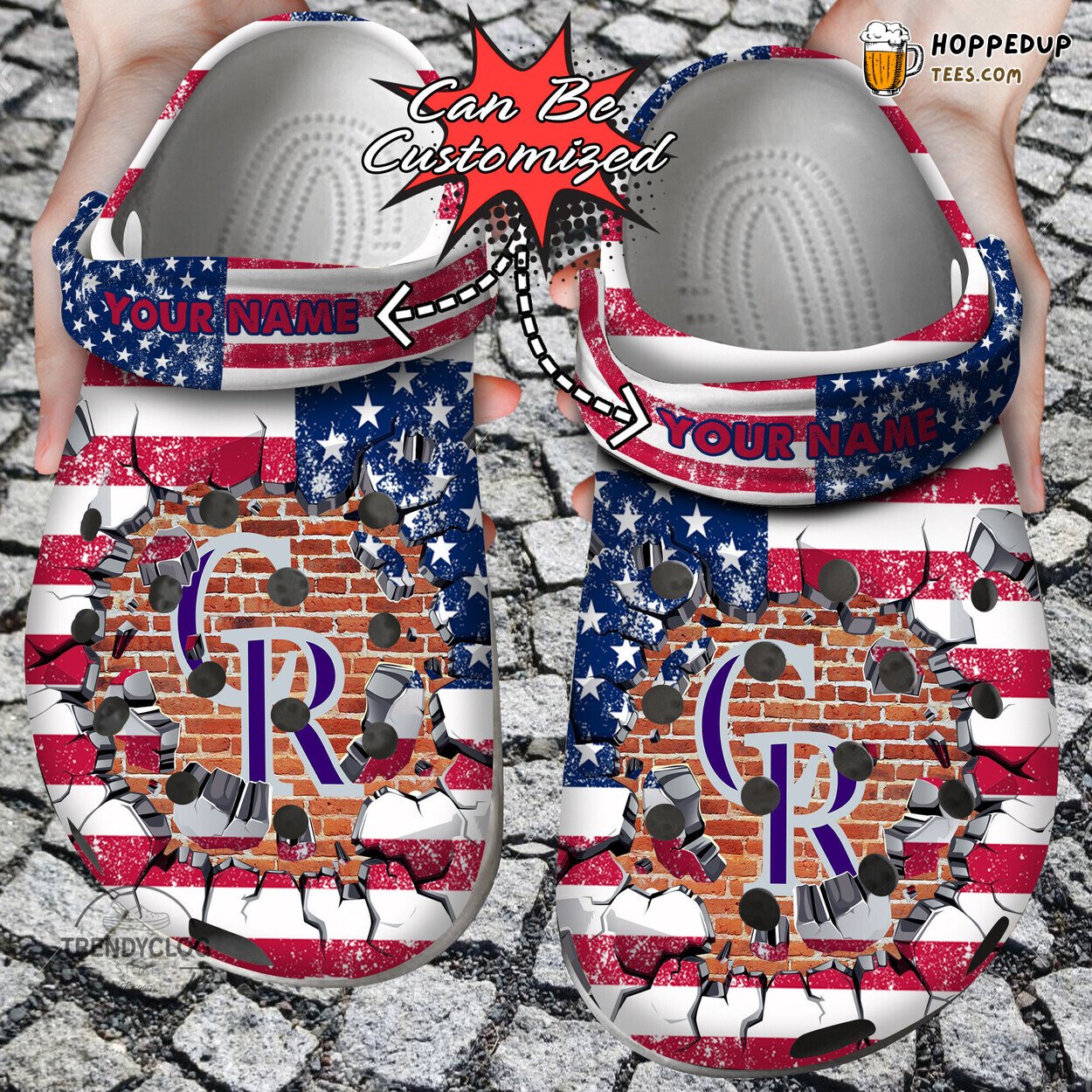 Baseball CRockies Flag Wall Breaking Personalized Comfortable Clogs