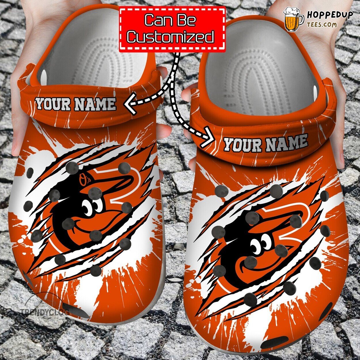 Baseball Custom Orioles Claw Mark Design Clogs Stylish Durable Footwear