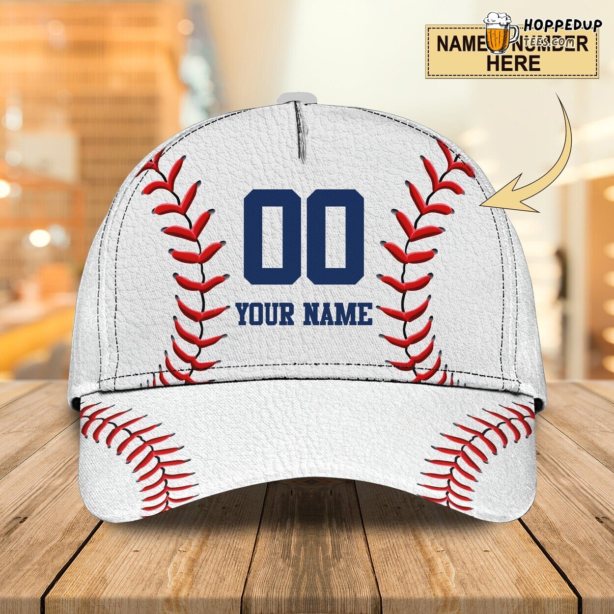 Baseball Design Classic 3D Cap Personalized Name Unique Premium Authentic Look