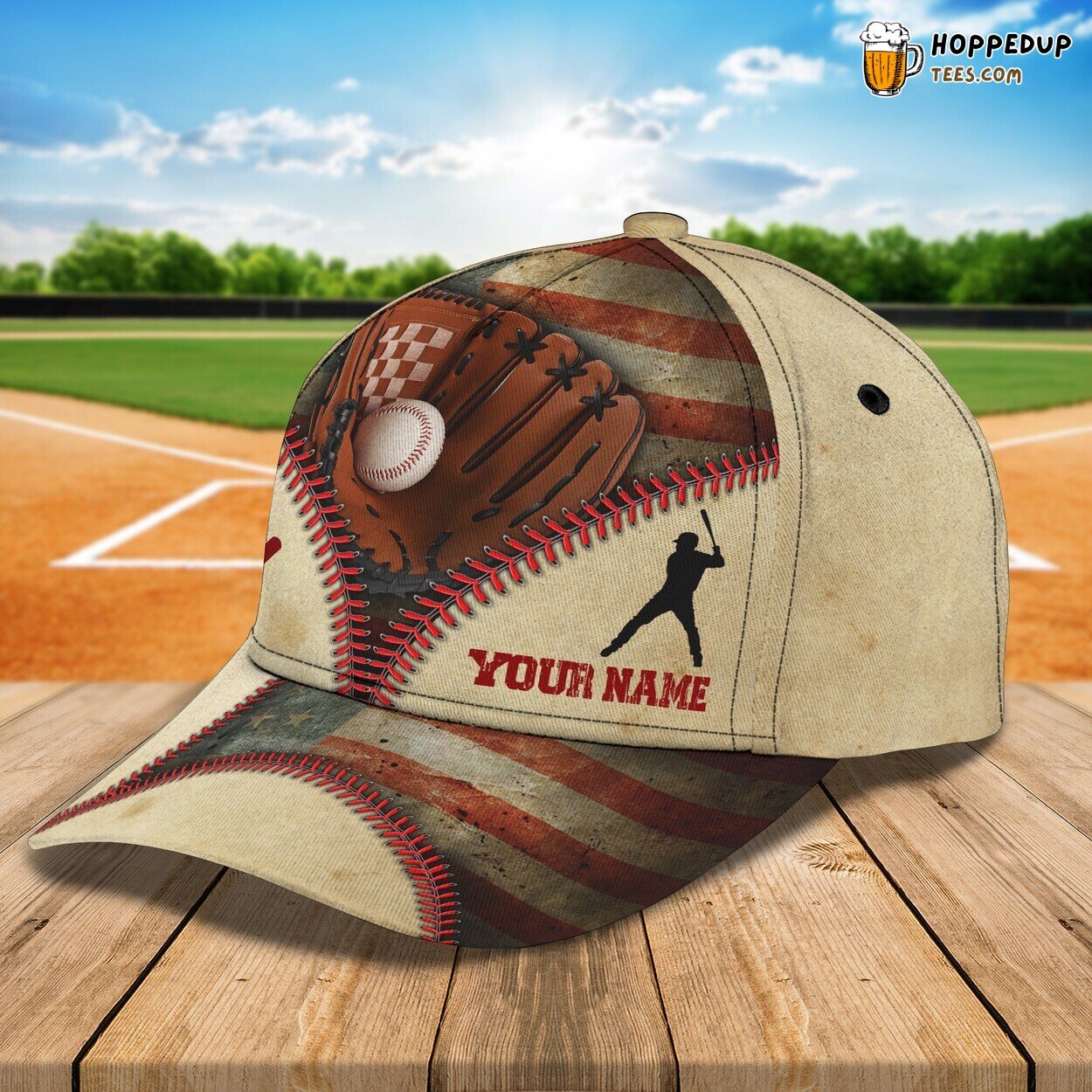 Baseball Fan Personalized Name 3D Classic Design Cap Elegance Unique