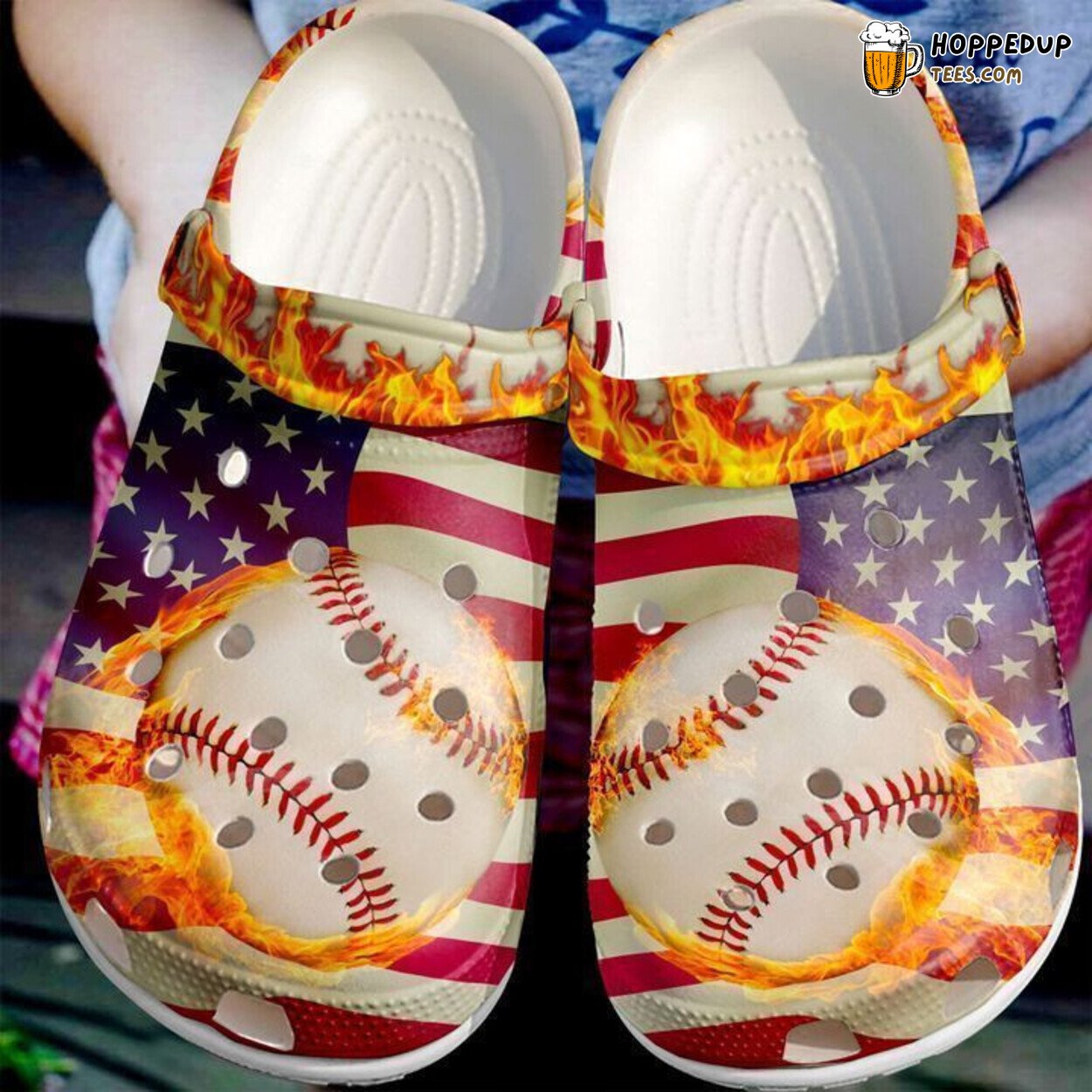 Baseball Flag Inspired Classic Comfortable Stylish Clogs Shoes Design
