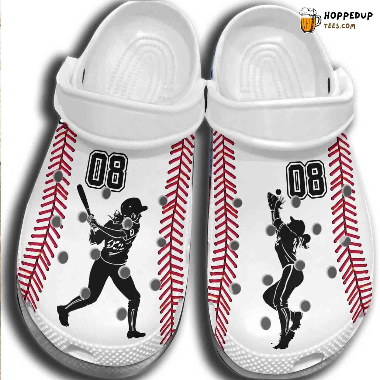 Baseball Girl Batter Player Custom Number Outdoor Clogs Birthday Gift