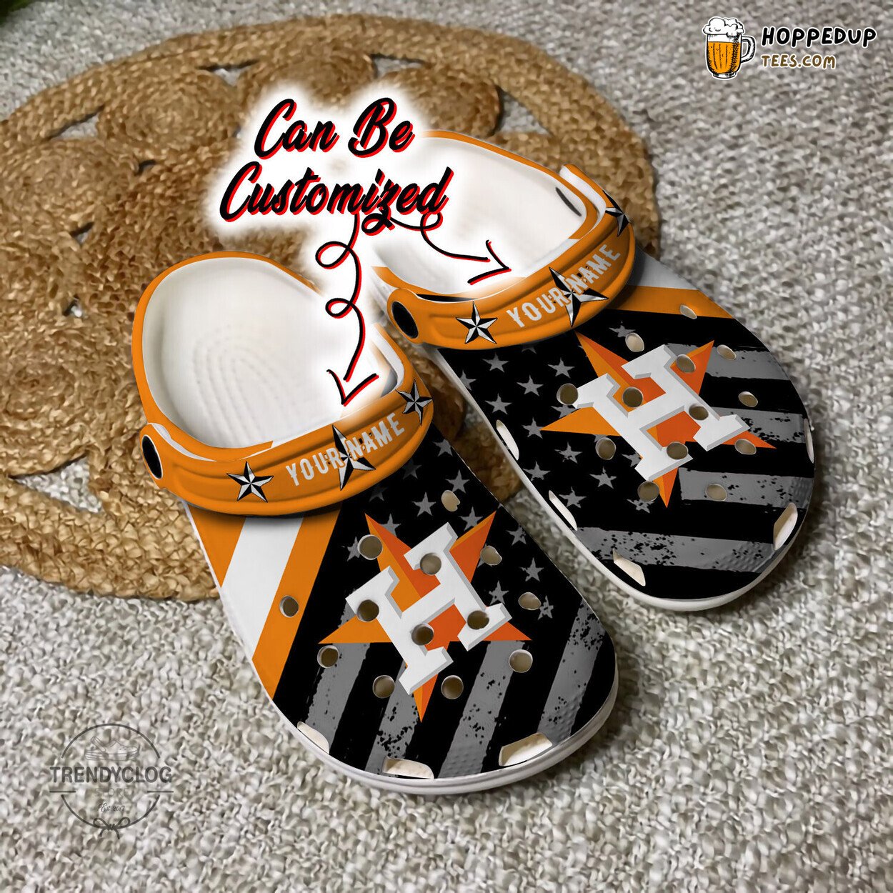 Baseball HAstros Flag American Personalized Comfortable Clog Shoes