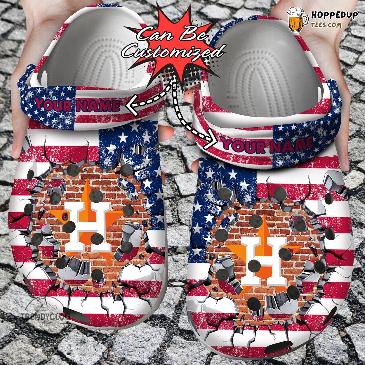 Baseball HAstros Flag Wall Breaking Personalized Comfortable Clogs