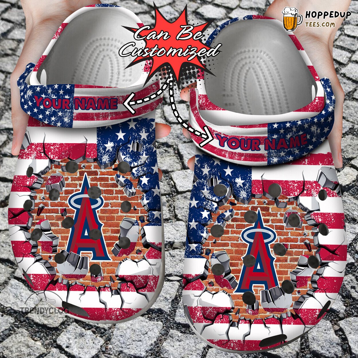 Baseball LA Angels Flag Wall Breaking Personalized Clog Shoes Style