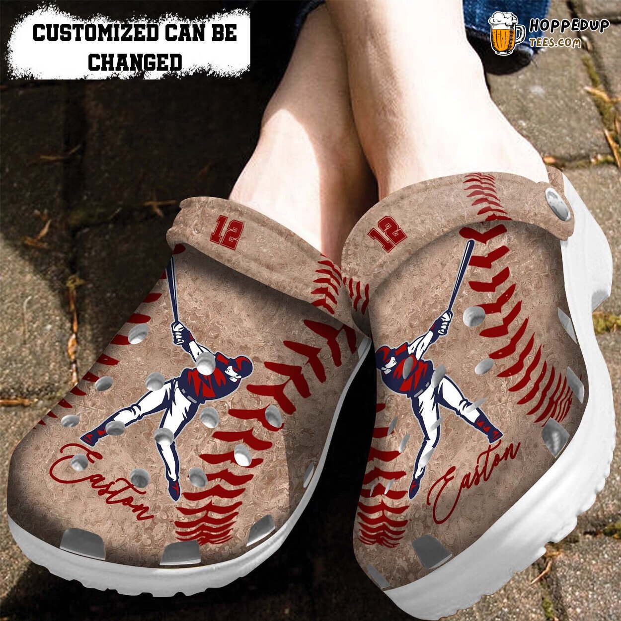Baseball Leather Theme Shoes Men Women Customizable Comfortable Clogs Gift