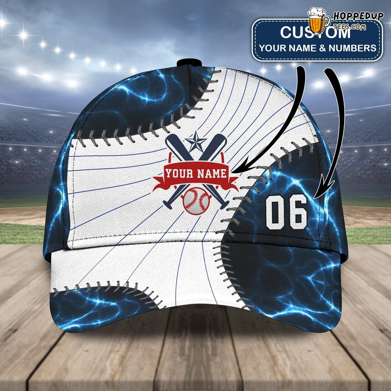 Baseball Lovers 3D Classic Cap Personalized Name Unique Custom Design Look