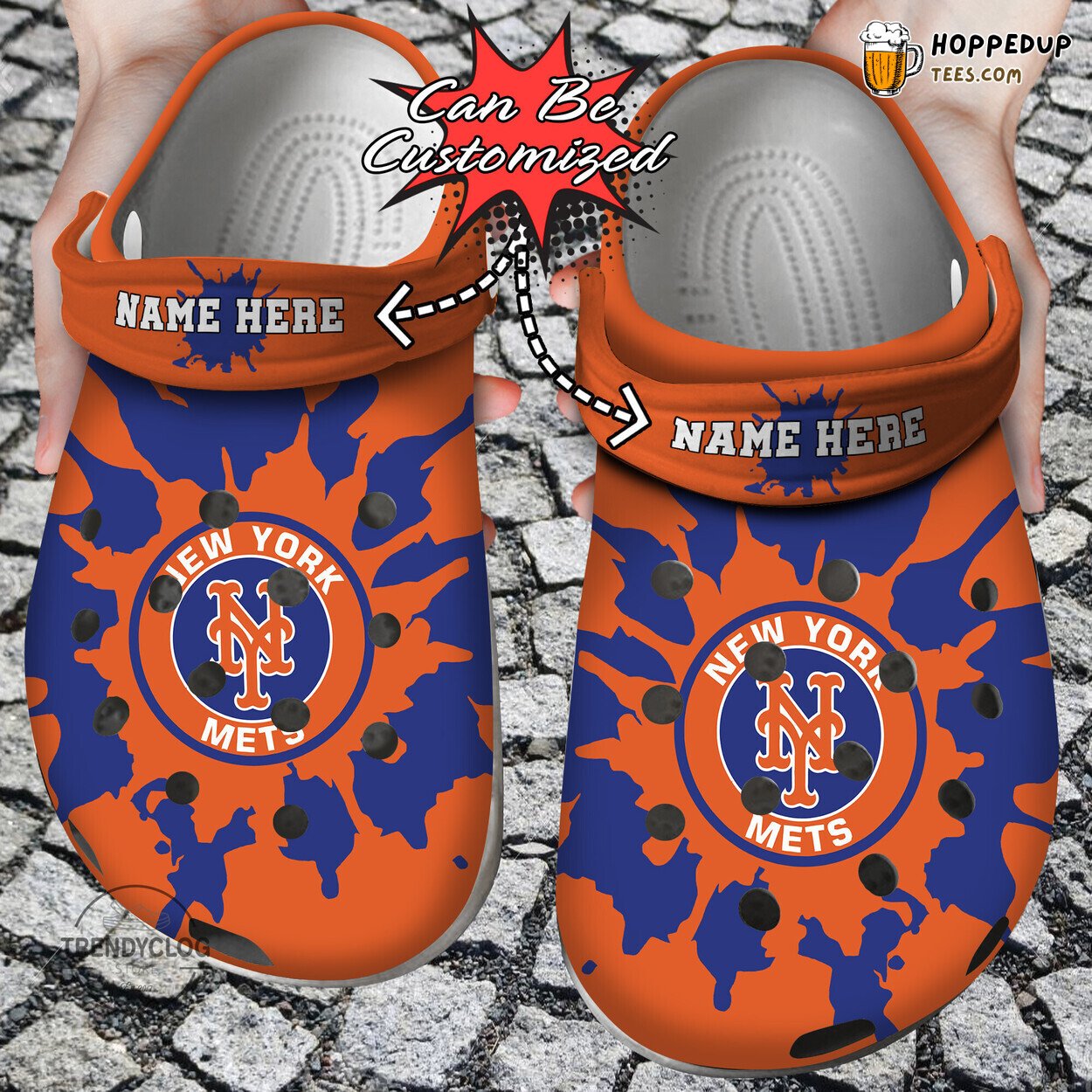 Baseball NY Mets Color Splash Personalized Comfortable Clog Shoes
