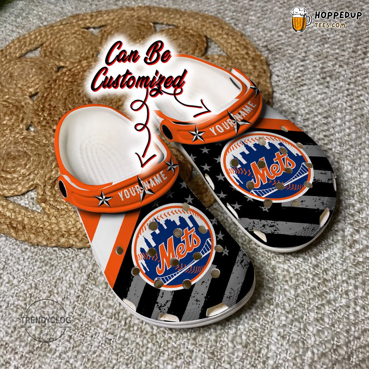 Baseball NY Mets Flag American Personalized Comfortable Clog Shoes