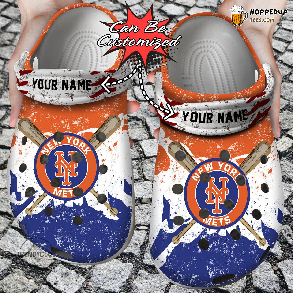 Baseball NY Mets Watercolor Personalized New Stylish Clog Shoes Design