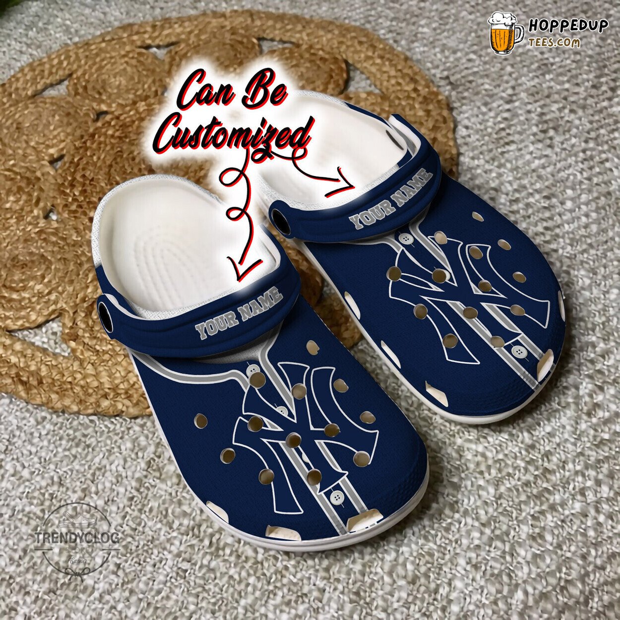 Baseball NY Yankees Jersey Style Personalized Clog Shoes Unique Design