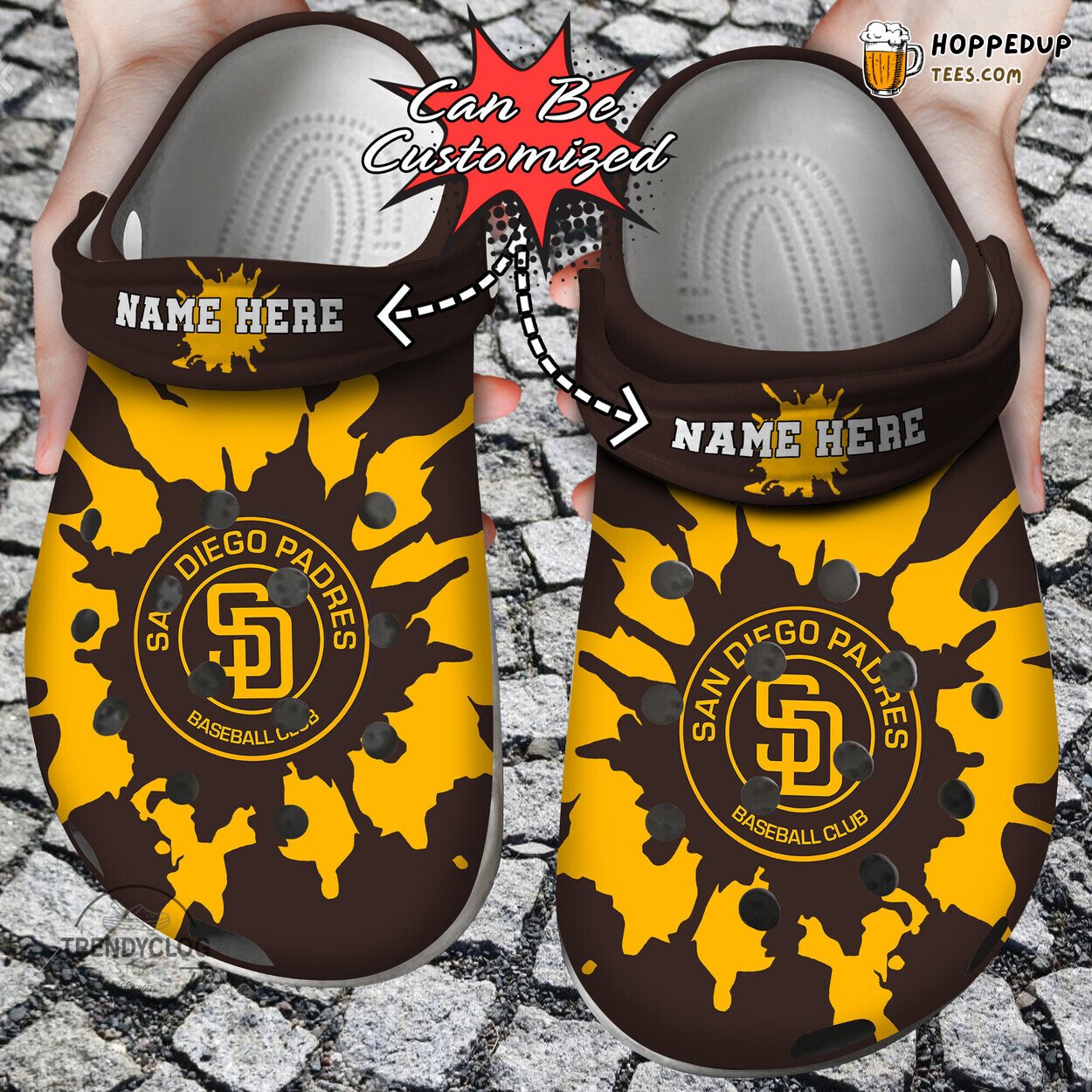 Baseball Padres Color Splash Personalized Stylish Comfortable Clog Shoes