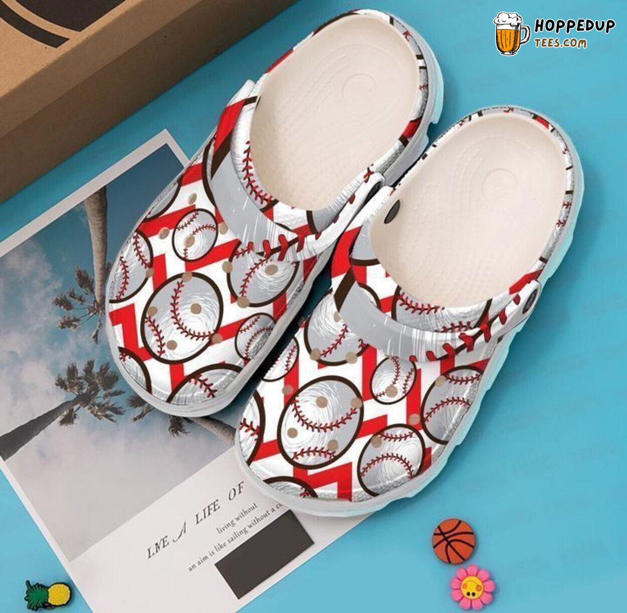 Baseball Pattern Classic Comfortable Clogs Sports Inspired Footwear