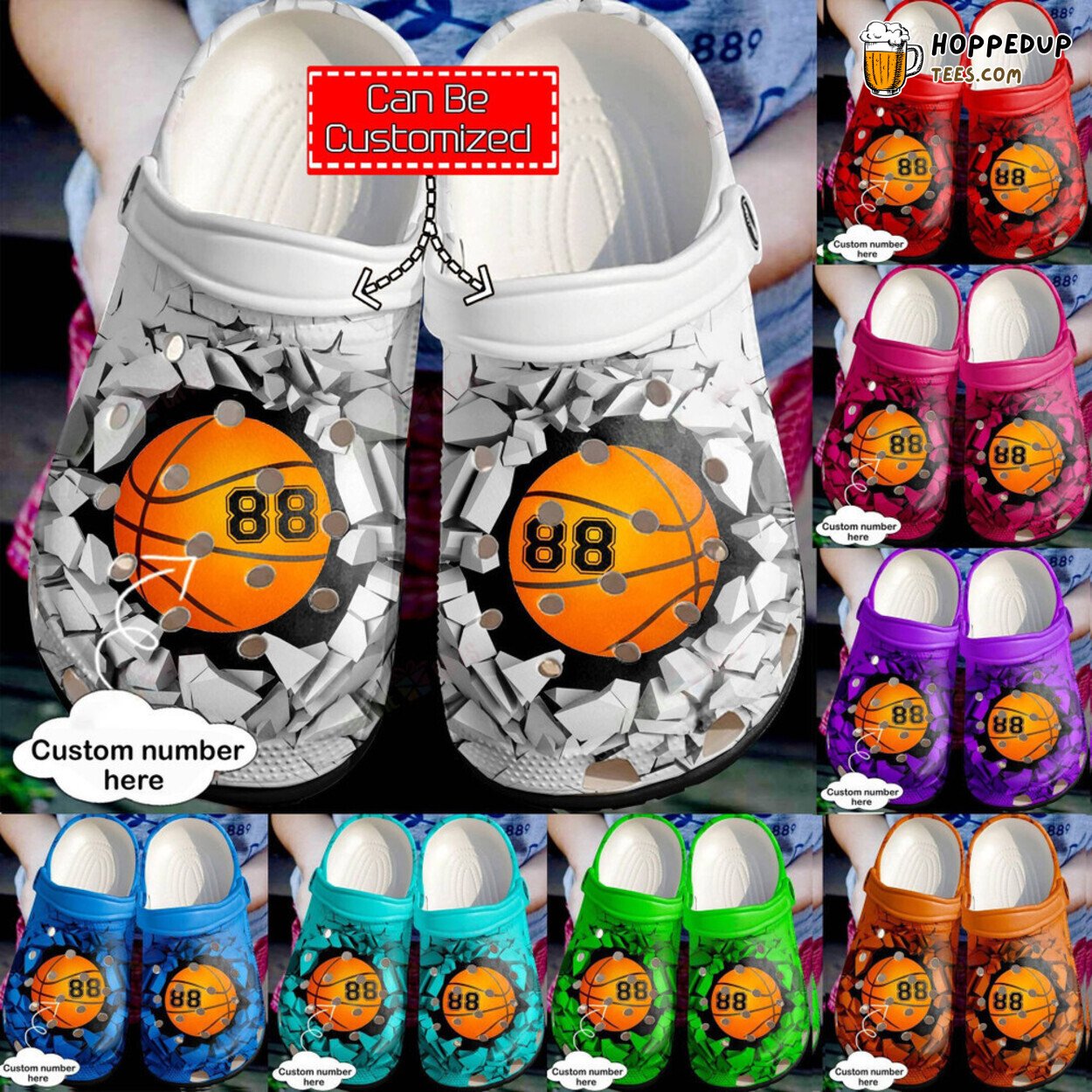 Baseball Personalized Basketball Broken Wall Theme Comfort Clogs