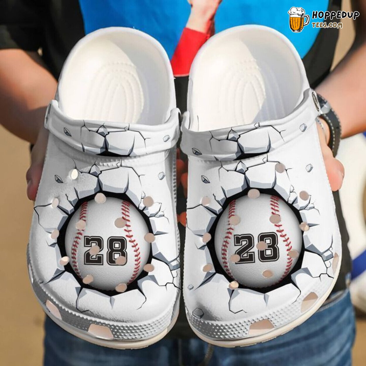 Baseball Personalized Breaking Wall Classic Comfortable Clogs Athletic Shoes