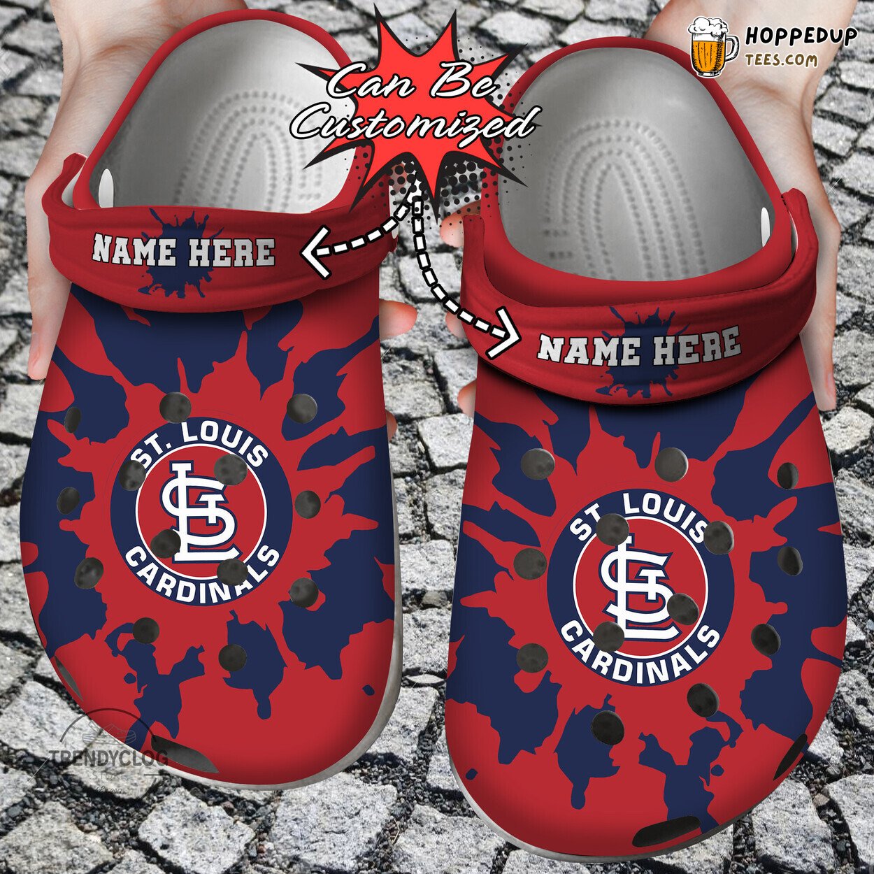 Baseball Personalized StL Cardinals Color Splash Clog Shoes