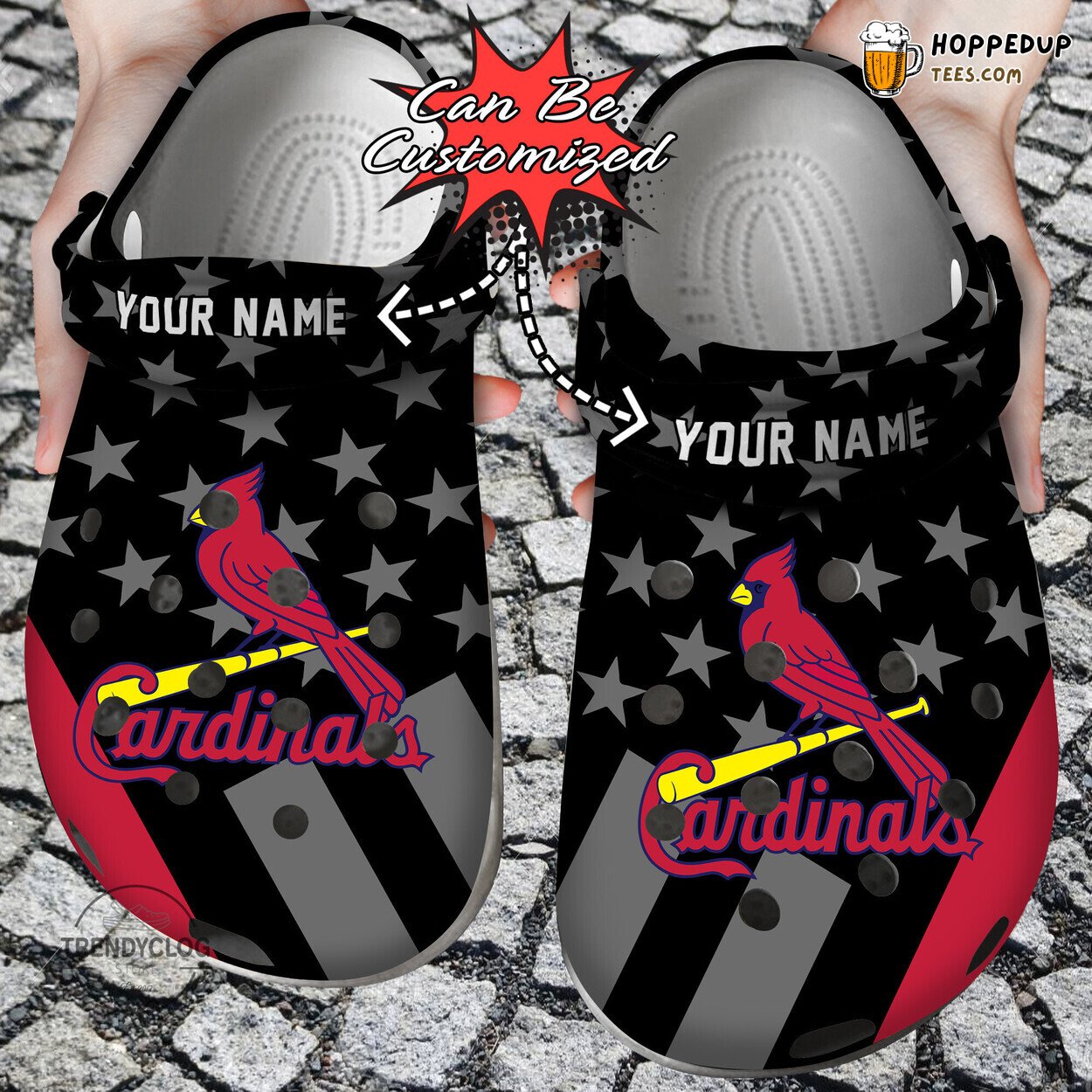 Baseball Personalized StL Cardinals Star Flag Comfort Clogs