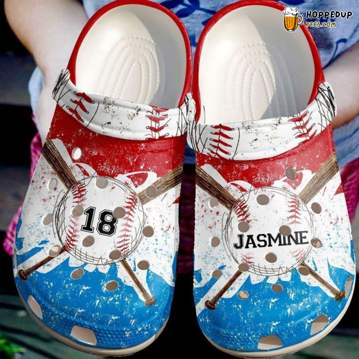 Baseball Personalized Watercolor Classic Clogs Comfortable Sports Fan Gift