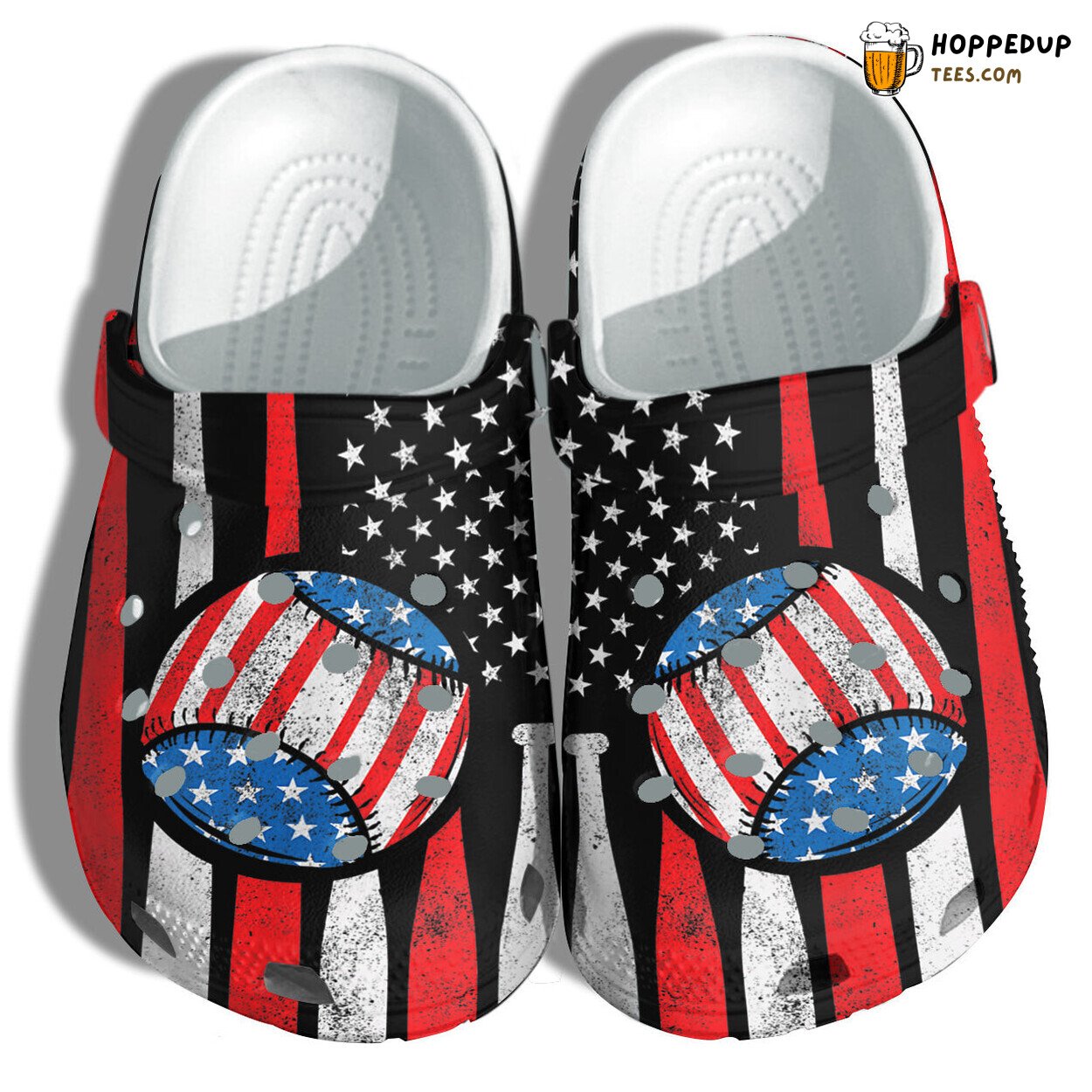Baseball Play Sport 4th July Men Women Player Spirit Clogs