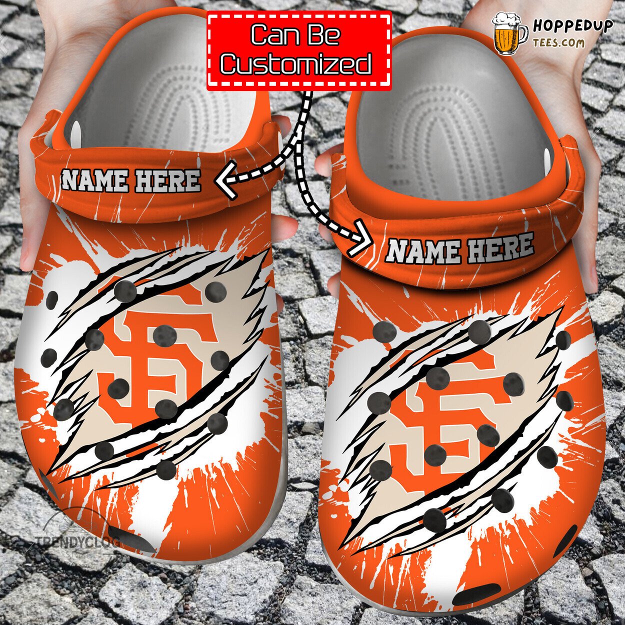 Baseball SF Giants Ripped Claw Personalized Comfortable Clog Shoes