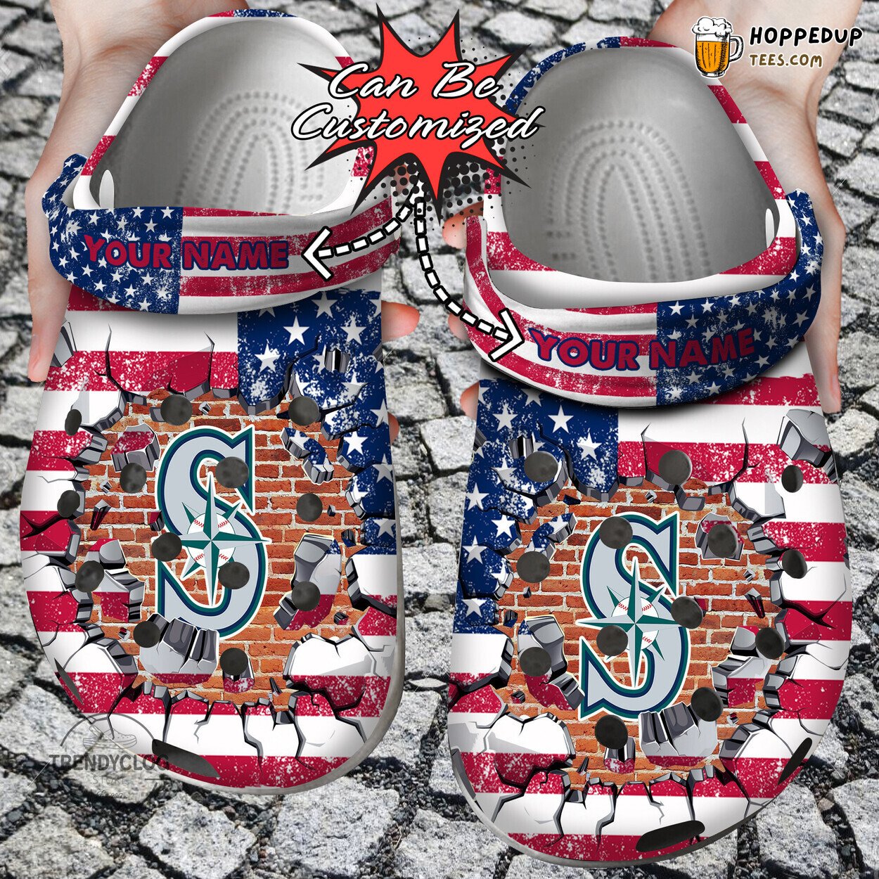 Baseball SMariners Flag Wall Breaking Personalized Comfortable Clogs