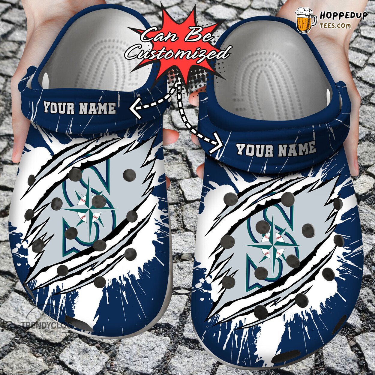 Baseball SMariners Ripped Claw Personalized Comfortable Unique Clogs