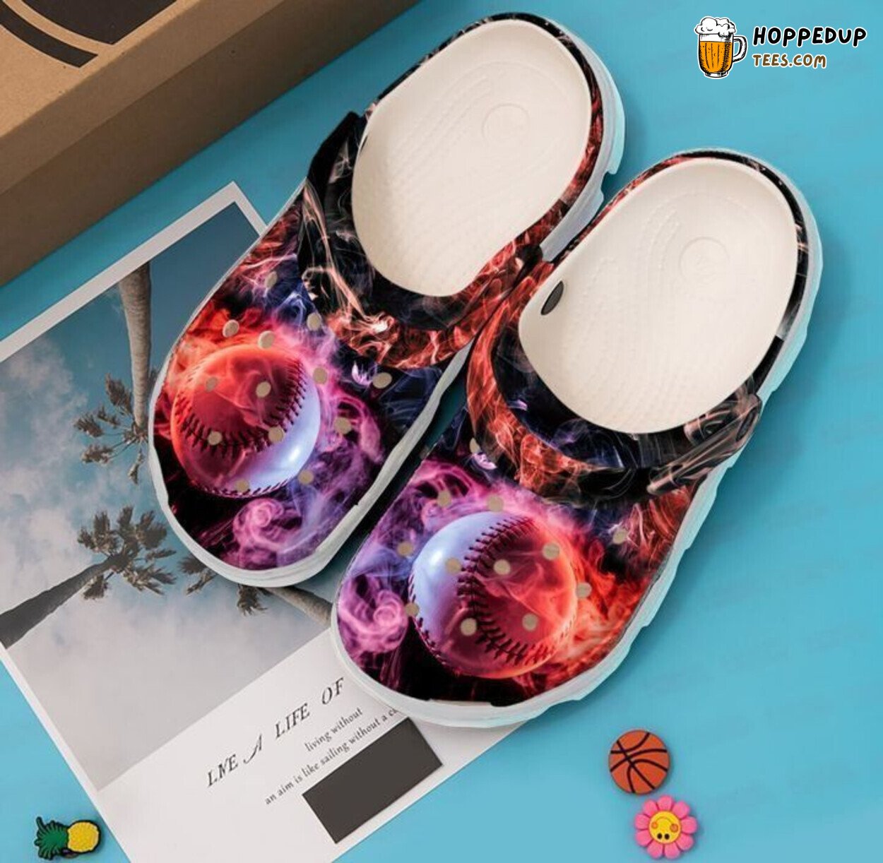 Baseball Smoky Ball Theme Classic Comfortable Clogs Shoes Unique Sports