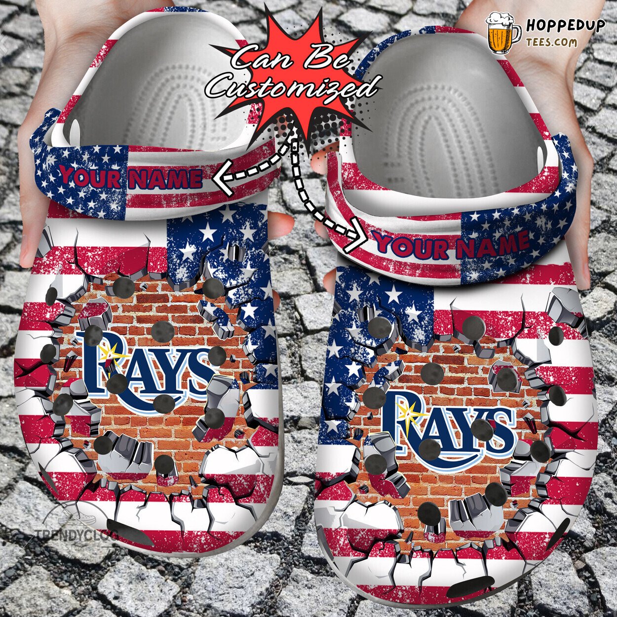 Baseball TB Rays Flag Wall Breaking Personalized Comfortable Clogs