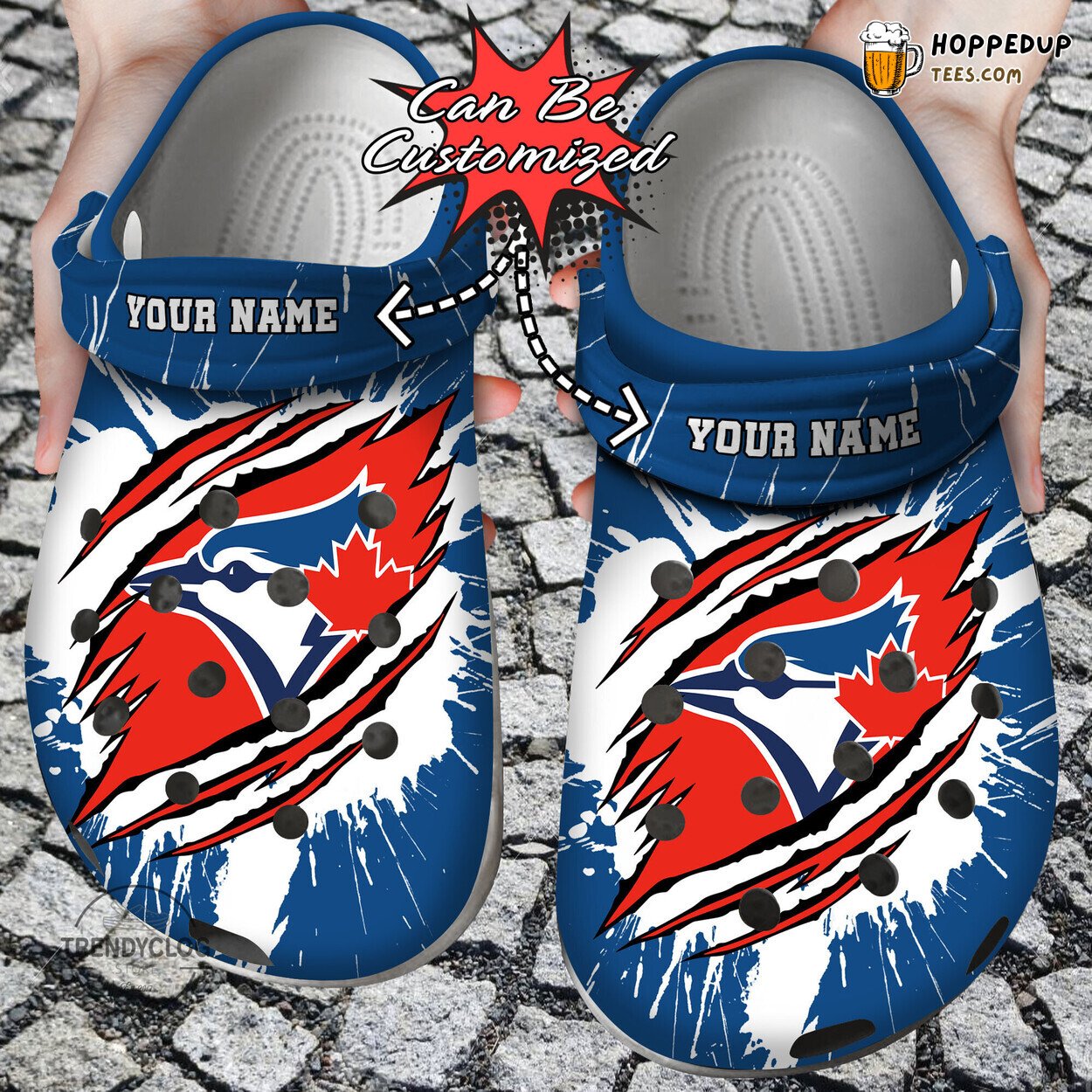 Baseball TBlue Jays Ripped Claw Personalized Comfortable Clog Shoes