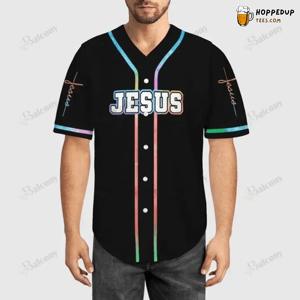 Baseball Tee Jesus Colorful cross Baseball Jersey