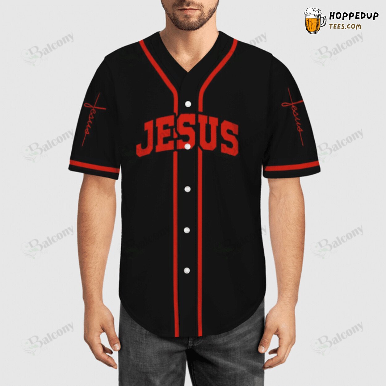 Baseball Tee Jesus Cross in a red moon Baseball Jersey