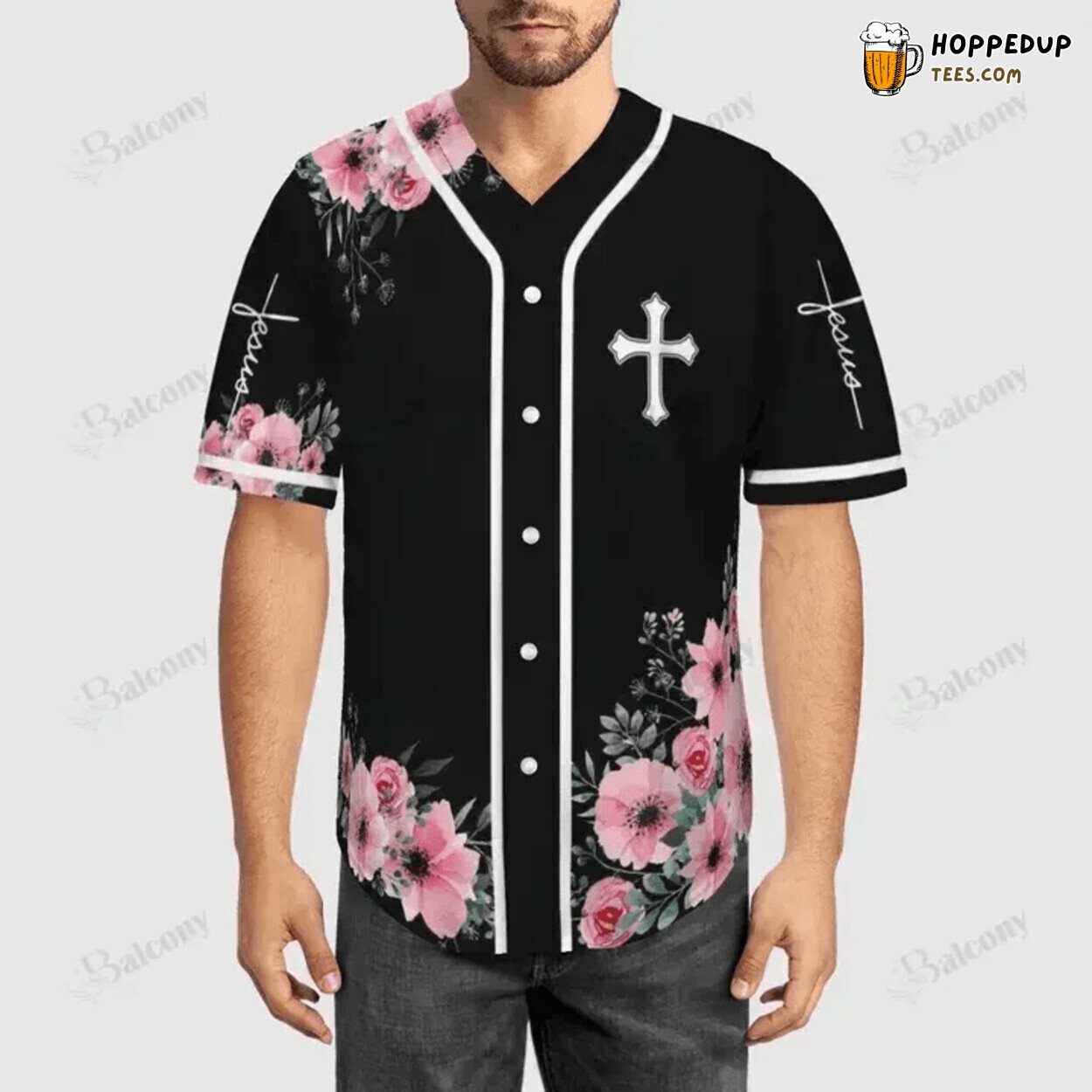 Baseball Tee Jesus God and flower of faith Baseball Jersey