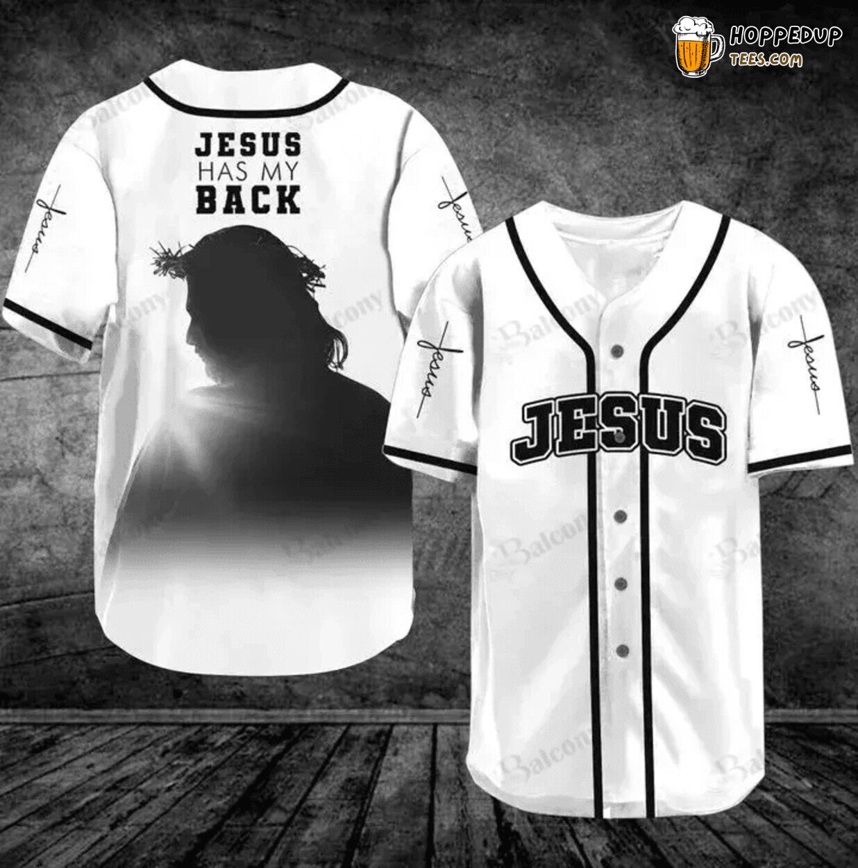 Baseball Tee Jesus He has my back Baseball Jersey