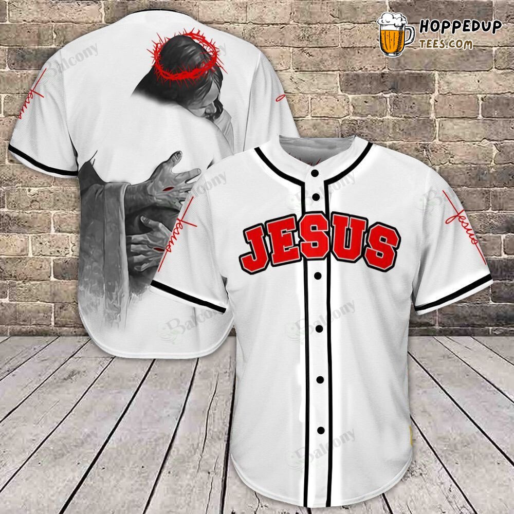 Baseball Tee Jesus In The Arms of LORD Baseball Jersey