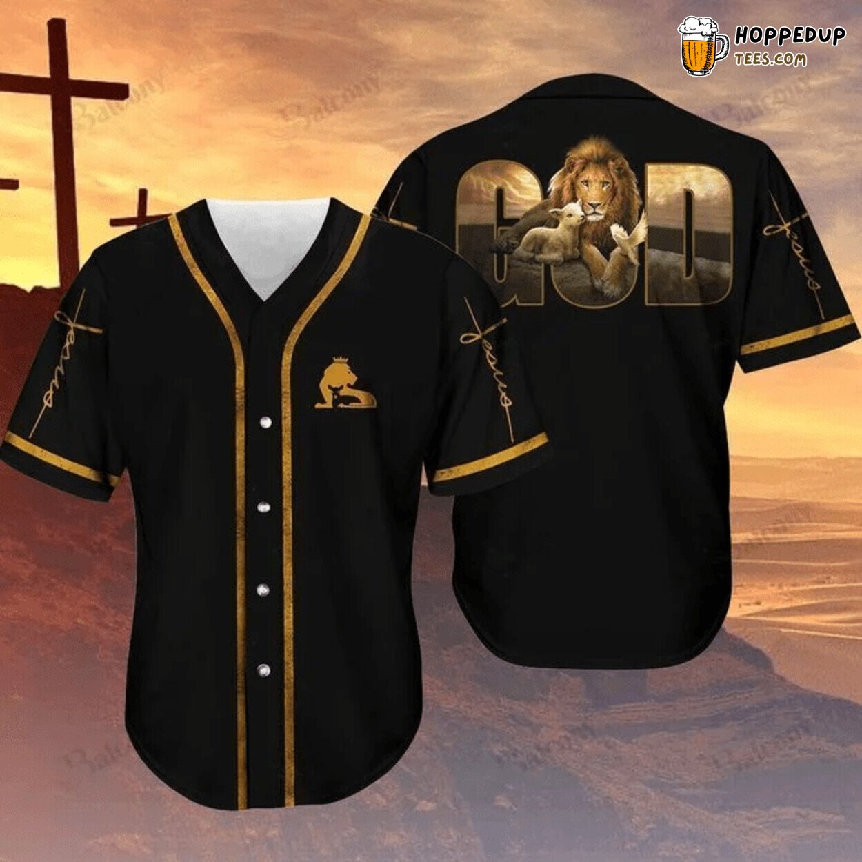 Baseball Tee Jesus Lion And Lamb Baseball Jersey