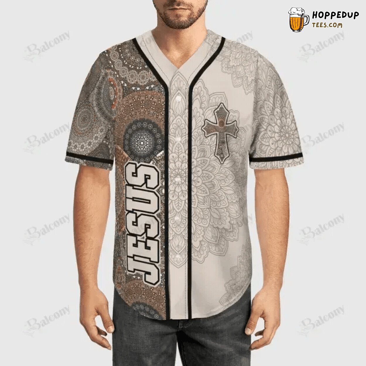 Baseball Tee Jesus Mandala design Baseball Jersey