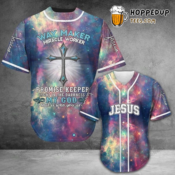 Baseball Tee Jesus My God is the light in the darkness Galaxy Edition Baseball Jersey