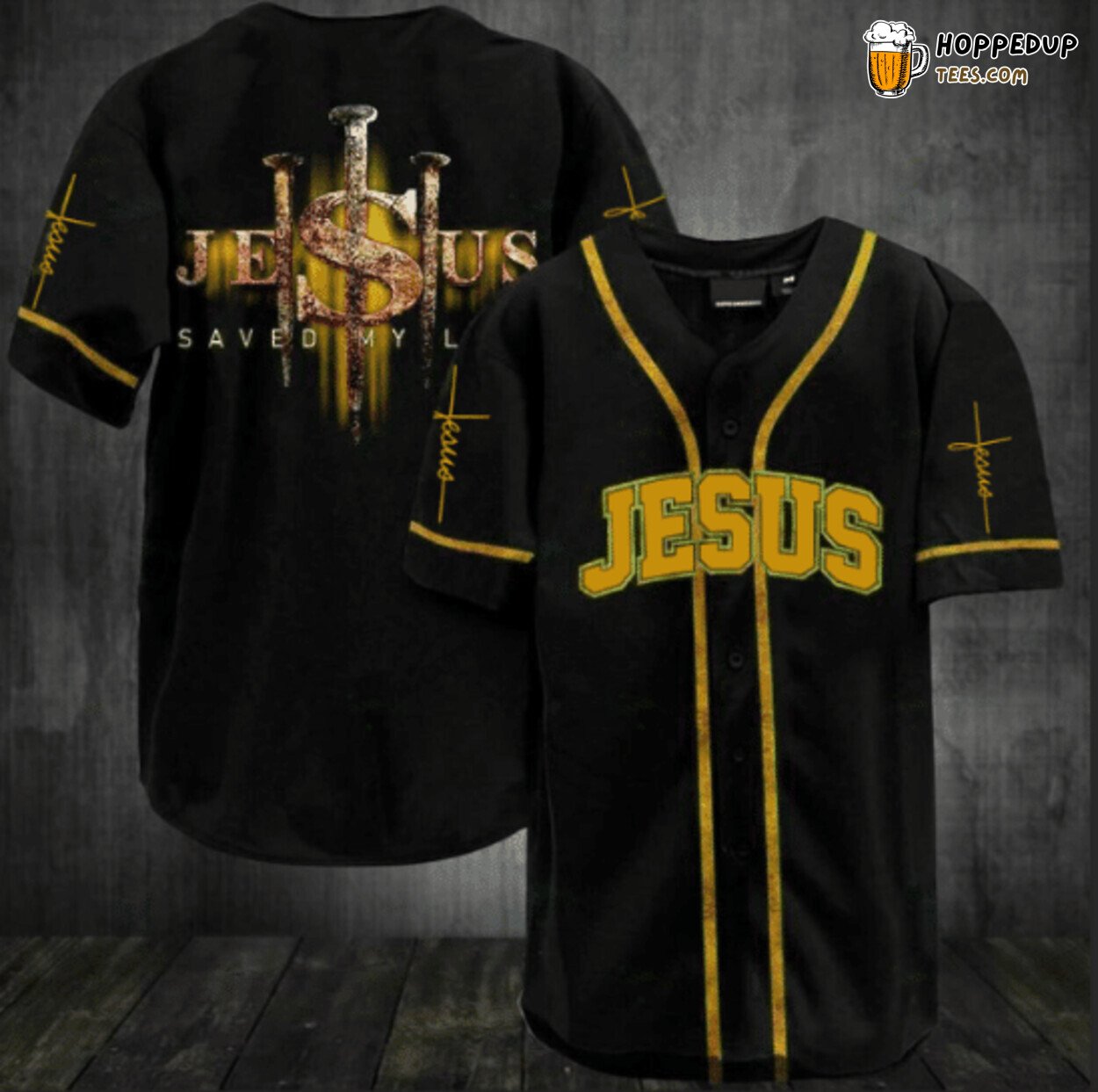 Baseball Tee Jesus Saved My Life Yellow Baseball Jersey