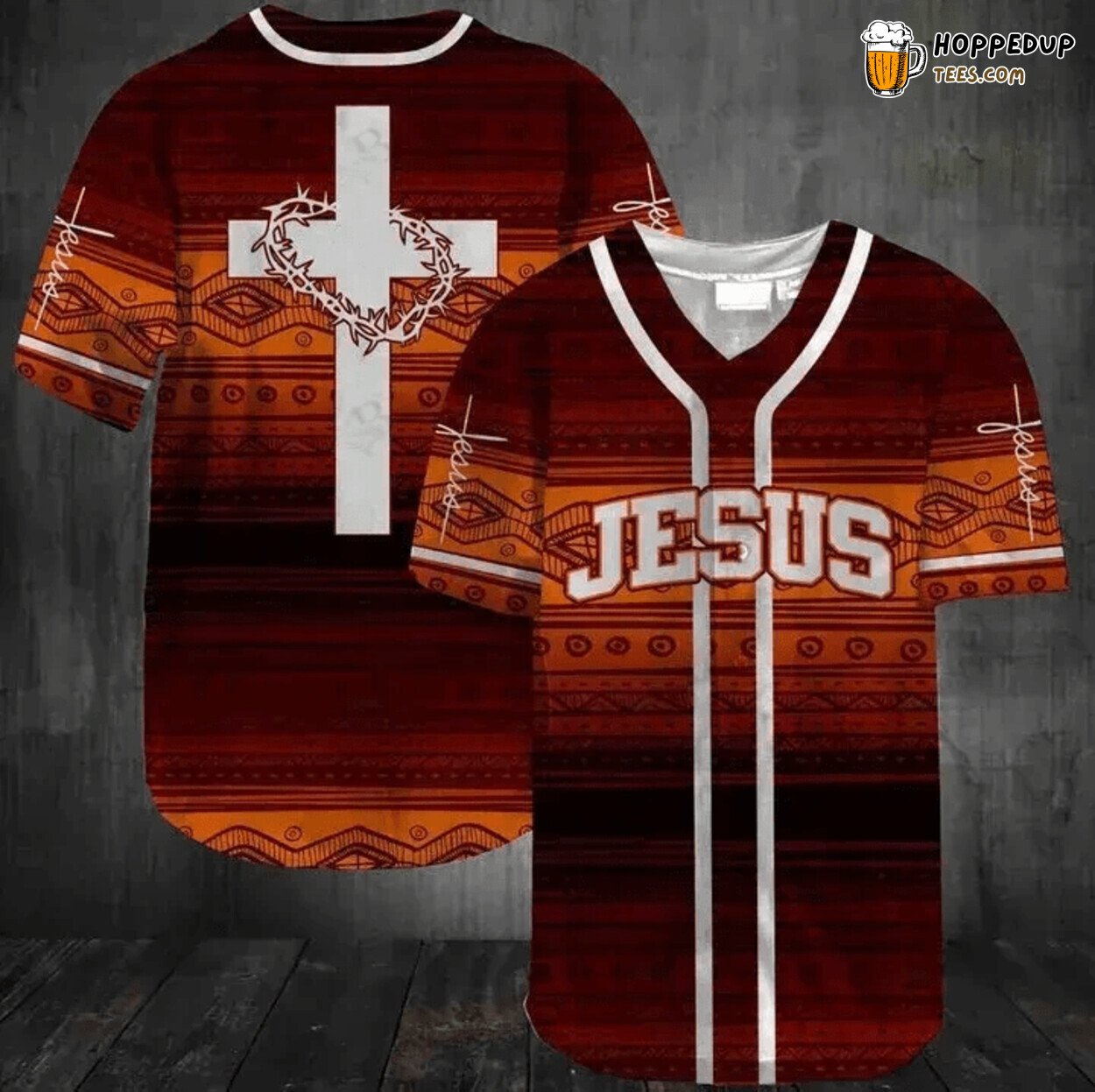 Baseball Tee Jesus The cross and the crown of thorns Baseball Jersey