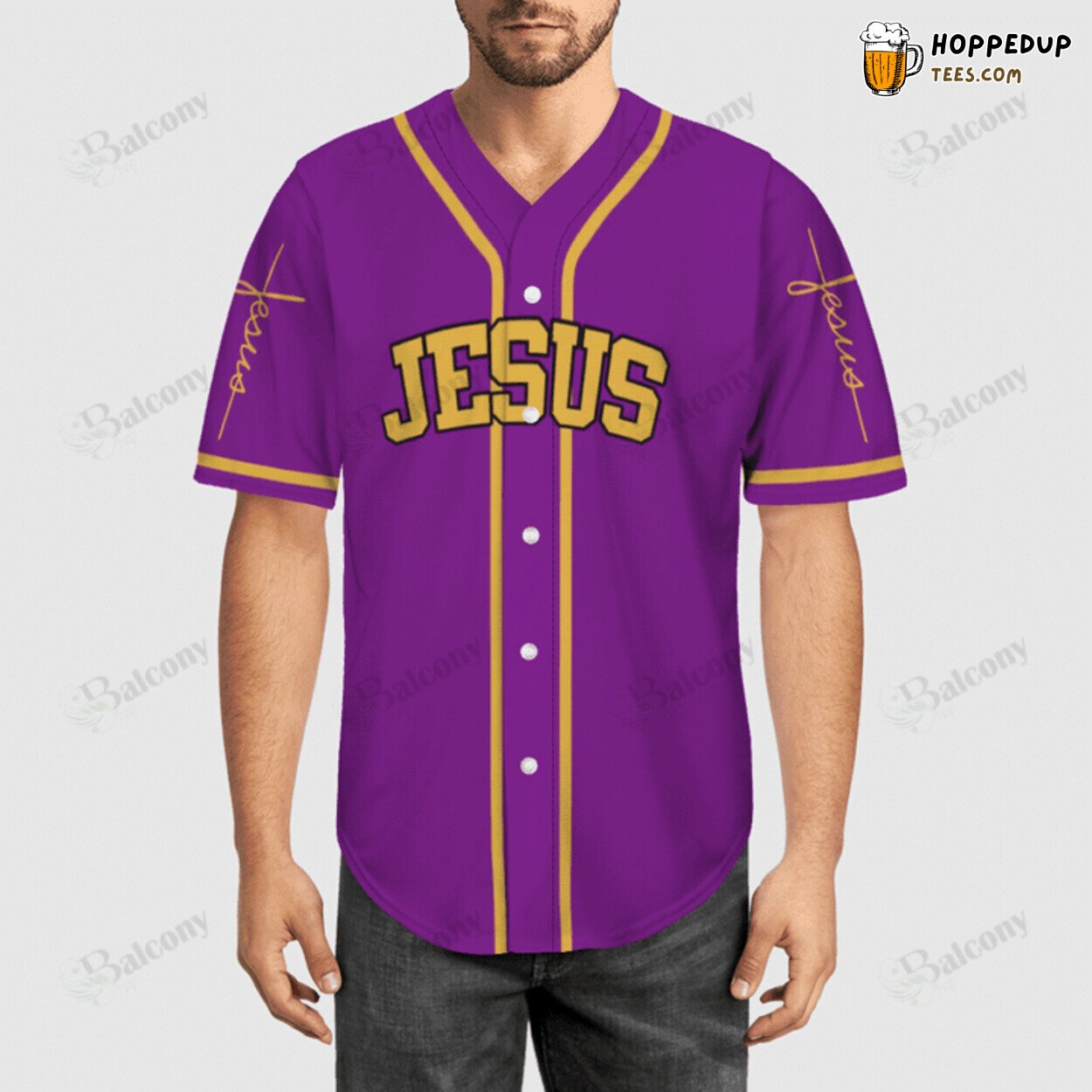 Baseball Tee Jesus The Cross Purple Baseball Jersey