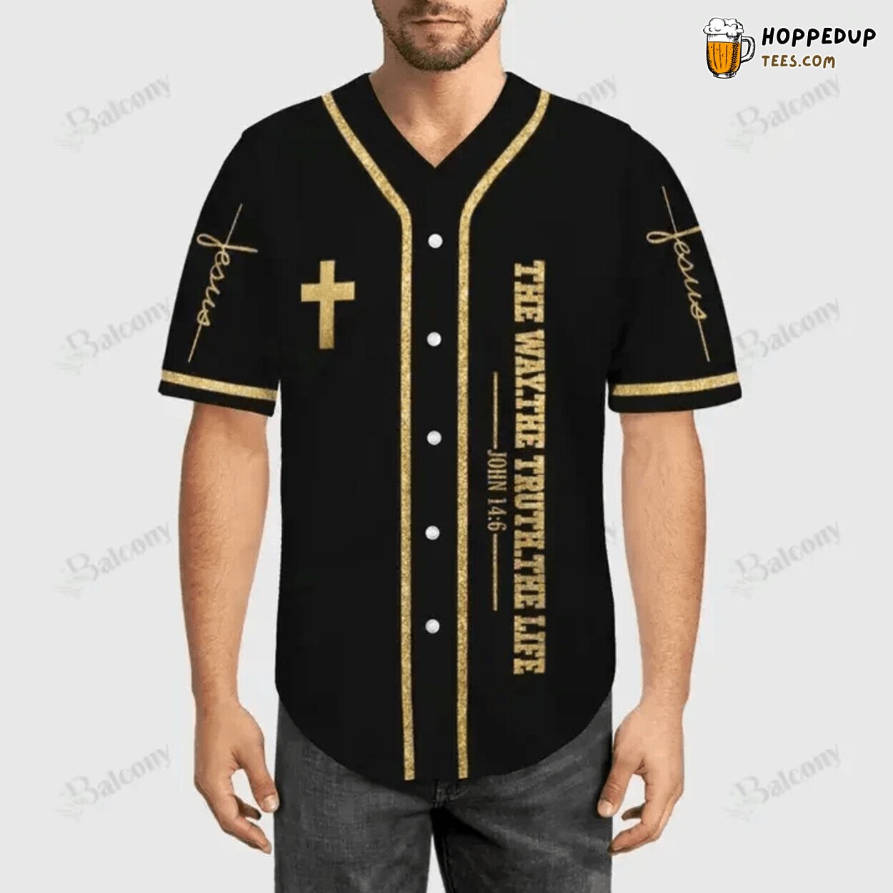 Baseball Tee Jesus The Way The Truth The Life Glitter Baseball Jersey