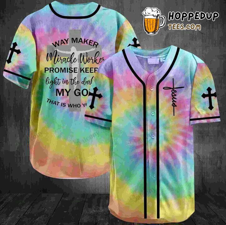 Baseball Tee Jesus Way maker miracle worker light in the darkness Baseball Jersey