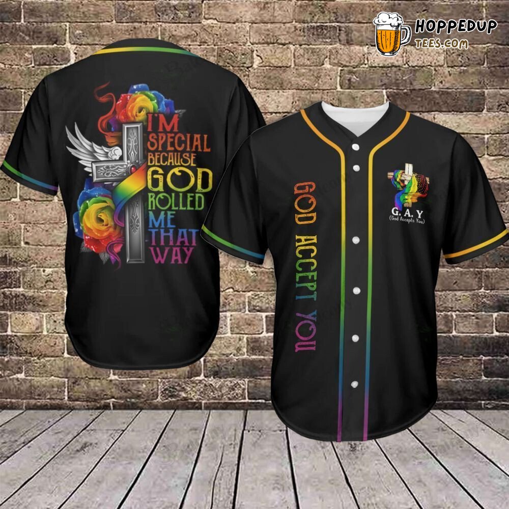 Baseball Tee LGBT God Accept You Baseball Jersey