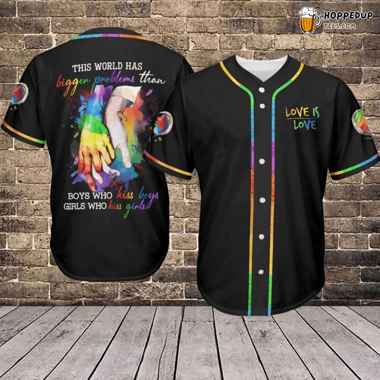 Baseball Tee LGBT Love is Love Baseball Jersey