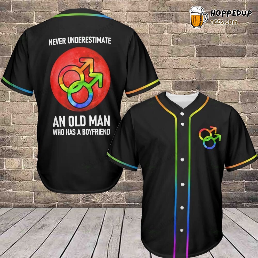 Baseball Tee LGBT Never underestimate an old man Baseball Jersey