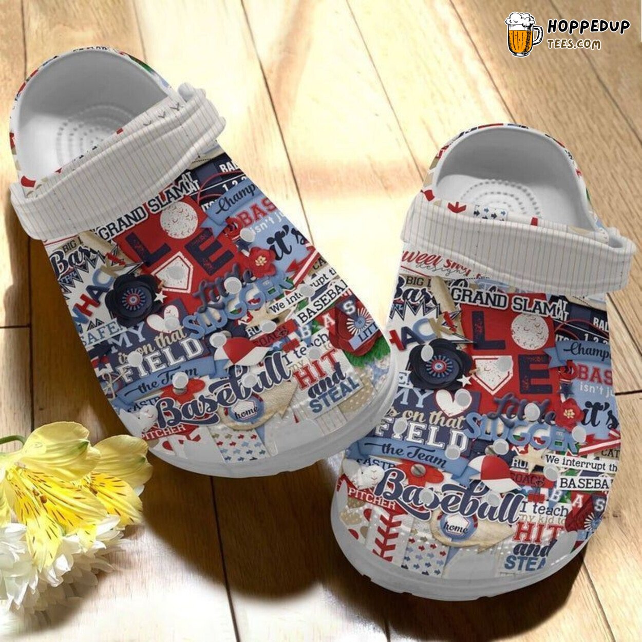 Baseball Theme Lover Gift Comfortable Unique Rubber Clog Shoes